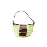 A FENDI GREEN SEQUIN MINI BAGUETTE