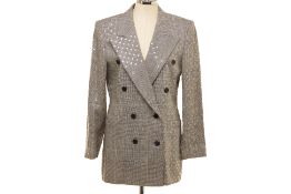 AN ESCADA DOUBLE BREASTED PRINCE OF WALES CHECK BLAZER