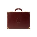 A MUST DE CARTIER OX BLOOD LEATHER BRIEFCASE