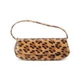 A CHRISTIAN DIOR LEOPARD PRINT SNAKESKIN BAGUETTE BAG