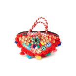 A DOLCE & GABBANA POM POM BEACH BAG