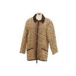 A CHRISTIAN DIOR BOUTIQUE VINTAGE CHEETAH PRINT QUILTED COAT