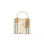 A CHRISTIAN DIOR FLORAL EMBROIDERED MINI LADY DIOR