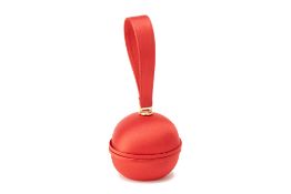 AN ESCADA RED SATIN BALL EVENING BAG