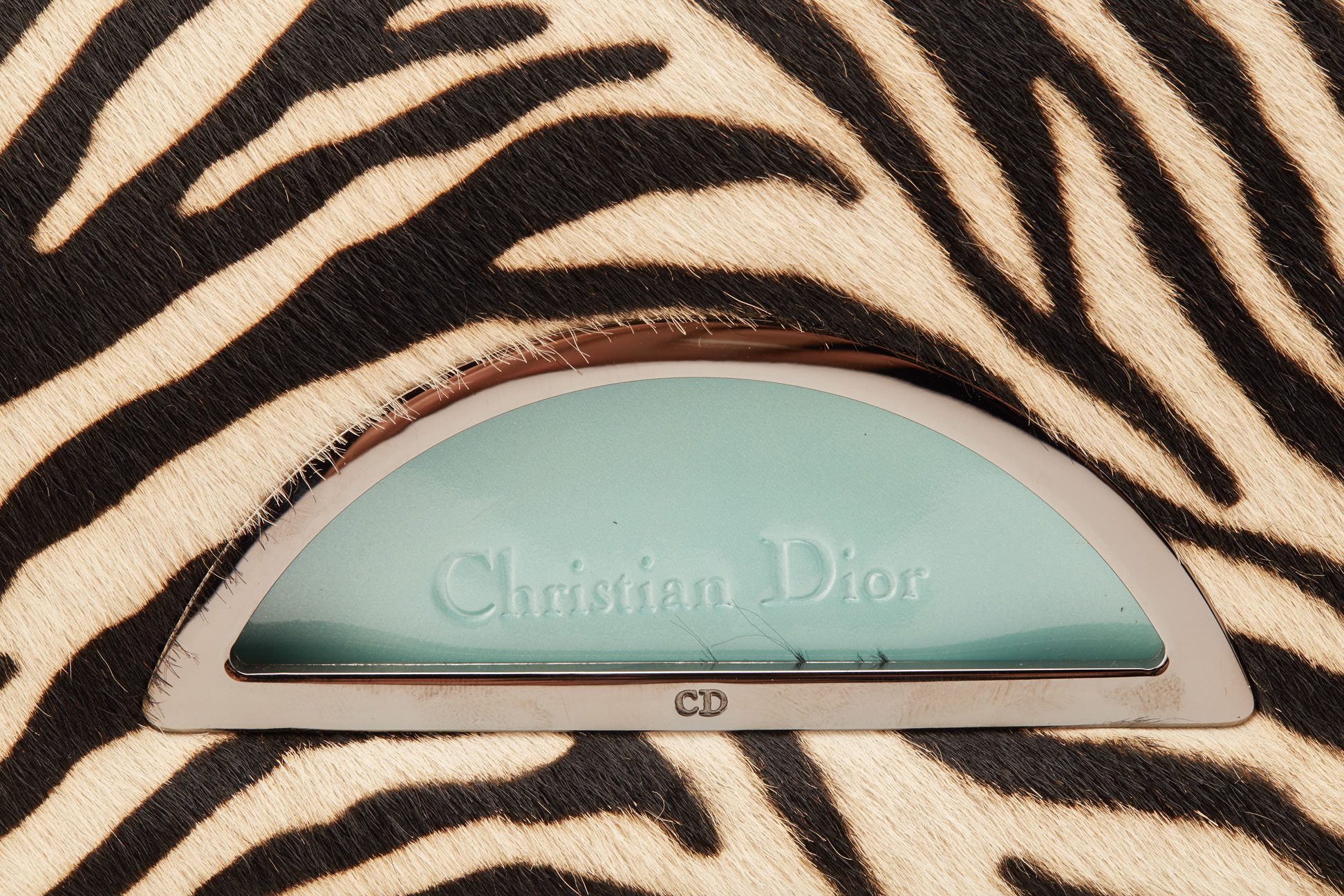 A CHRISTIAN DIOR ZEBRA PRINT PONY HAIR SHOULDER BAG - Image 2 of 6