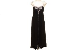 A BLACK CHIFFON SEQUIN MAXI DRESS