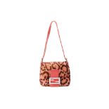 A FENDI PINK LEOPARD PRINT MINI BAGUETTE