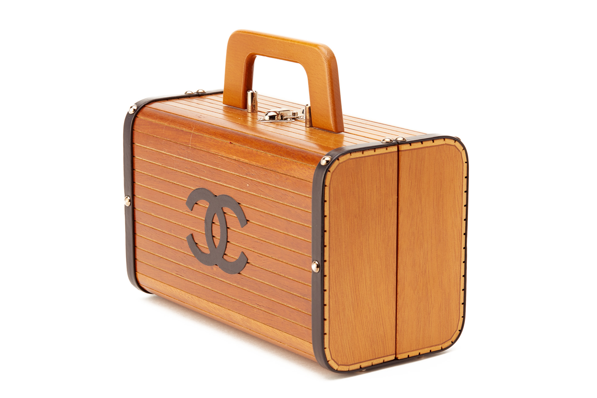 A CHANEL LIMITED EDITION WOOD CRUISE TRUNK BAG - Image 4 of 16