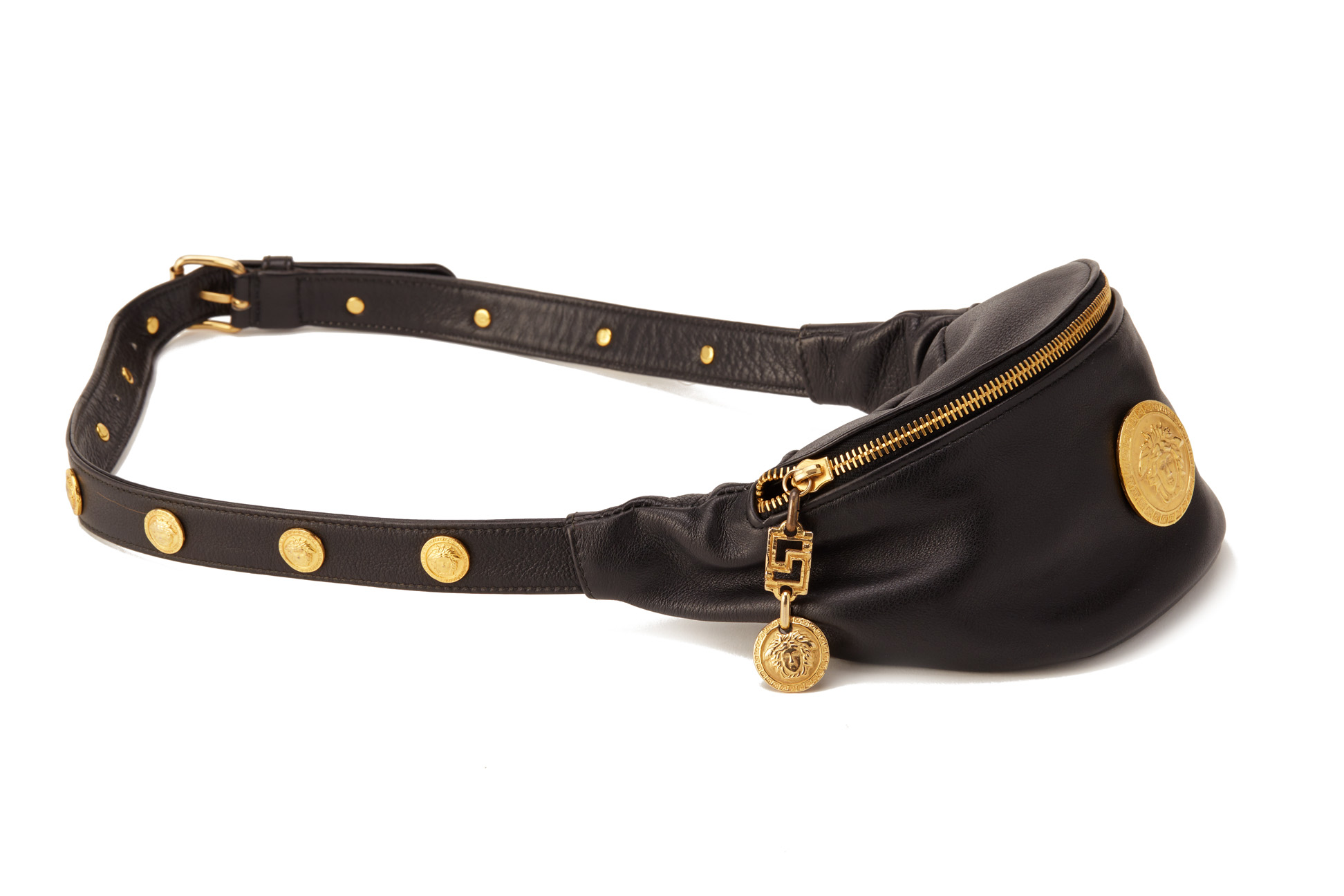 A GIANNI VERSACE BLACK LEATHER FANNY PACK - Image 3 of 3