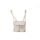 A GIANNI VERSACE SILVER DIAMANTÉ EMBELLISHED BACKPACK