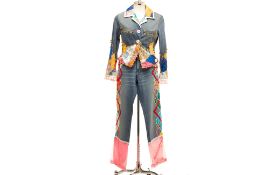 A VOYAGE DENIM & MULTICOLOURED JACKET AND TROUSERS SET