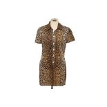 A DOLCE & GABBANA CHEETAH PRINT MINI SHIRT DRESS