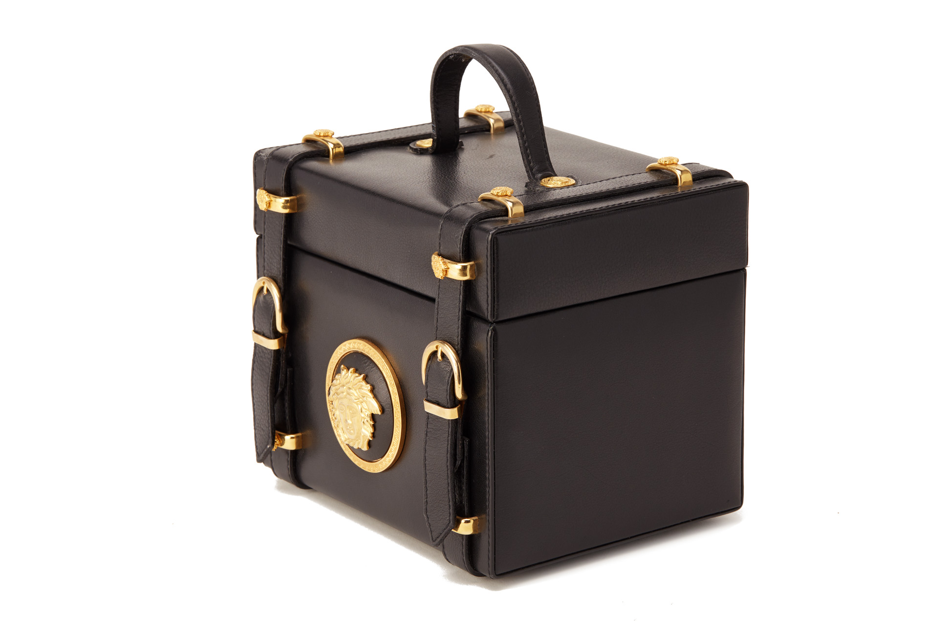 A GIANNI VERSACE BLACK LEATHER VANITY CASE - Image 3 of 6