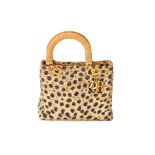 A CHRISTIAN DIOR QUILTED CHEETAH PRINT MEDIUM LADY DIOR