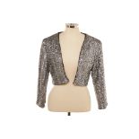 AN ELITA SILVER SEQUINED CARDIGAN/BOLERO