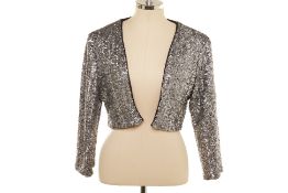 AN ELITA SILVER SEQUINED CARDIGAN/BOLERO