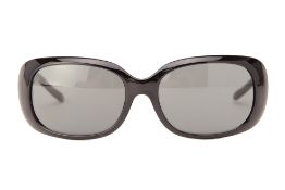 A PAIR OF CHANEL BLACK SUNGLASSES