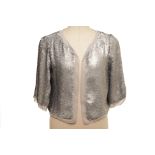 AN IROO SILVER SEQUIN CARDIGAN/BOLERO