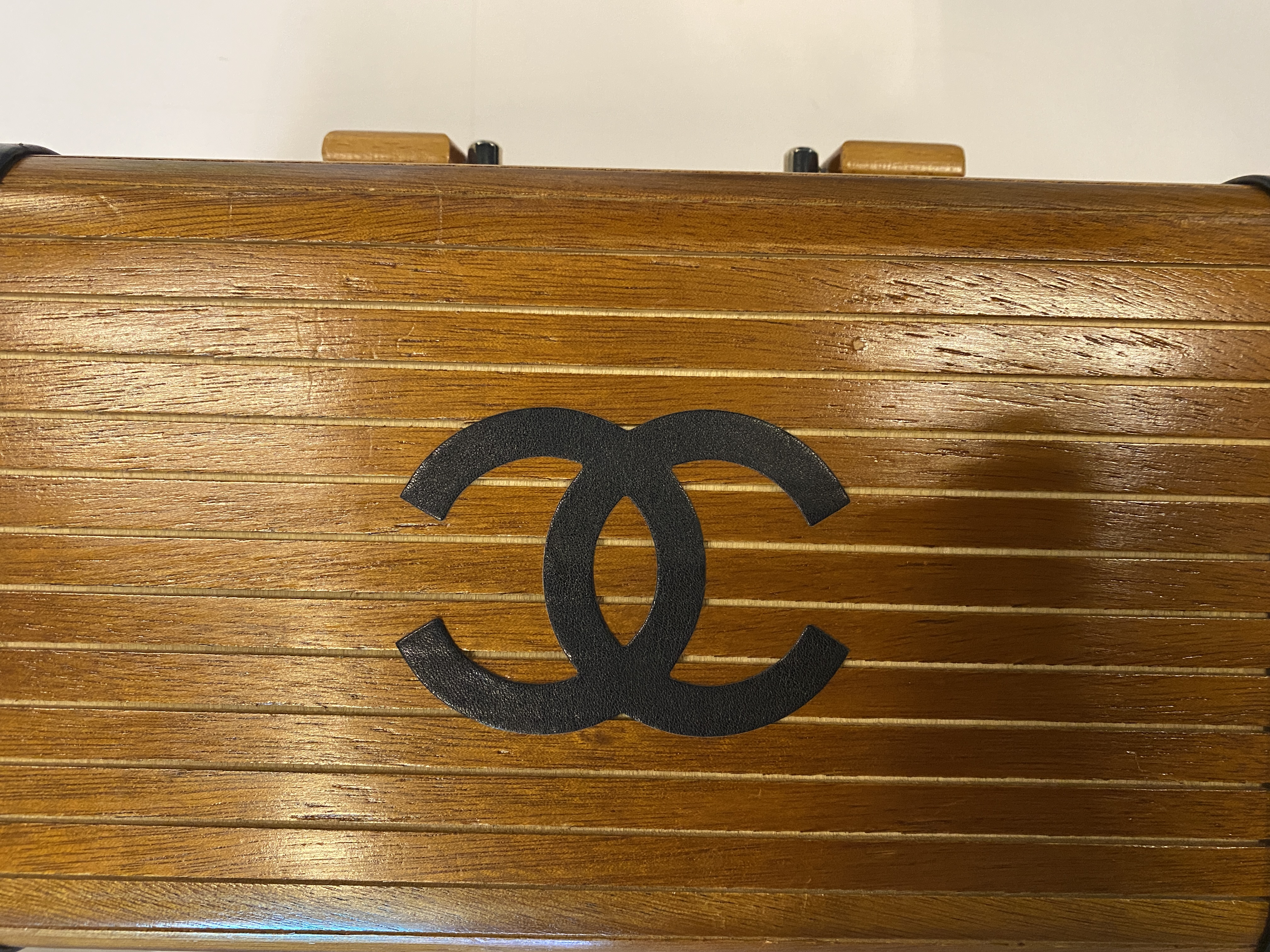 A CHANEL LIMITED EDITION WOOD CRUISE TRUNK BAG - Image 16 of 16