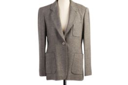 A MAX MARA GREY & BLACK TWEED BLAZER