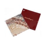 A SALVATORE FERRAGAMO GIRAFFE PRINT SILK SCARF