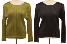 TWO ISSEY MIYAKE 'PLEATS PLEASE' LONG SLEEVE TOPS