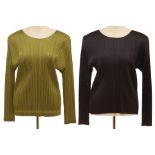 TWO ISSEY MIYAKE 'PLEATS PLEASE' LONG SLEEVE TOPS