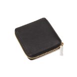 A MULBERRY BLACK ZIP AROUND WALLET