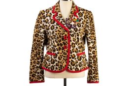 A MOSCHINO 'CHEAP & CHIC' LEOPARD PRINT JACKET