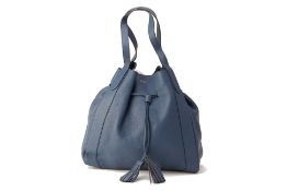 A MULBERRY BLUE MILLIE LEATHER TOTE BAG