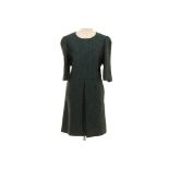 A DOLCE & GABBANA DARK GREEN BROCADE DRESS