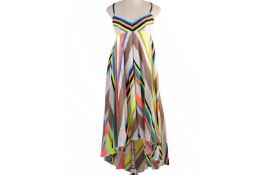 A MILLY NEON V NECK MAXI DRESS