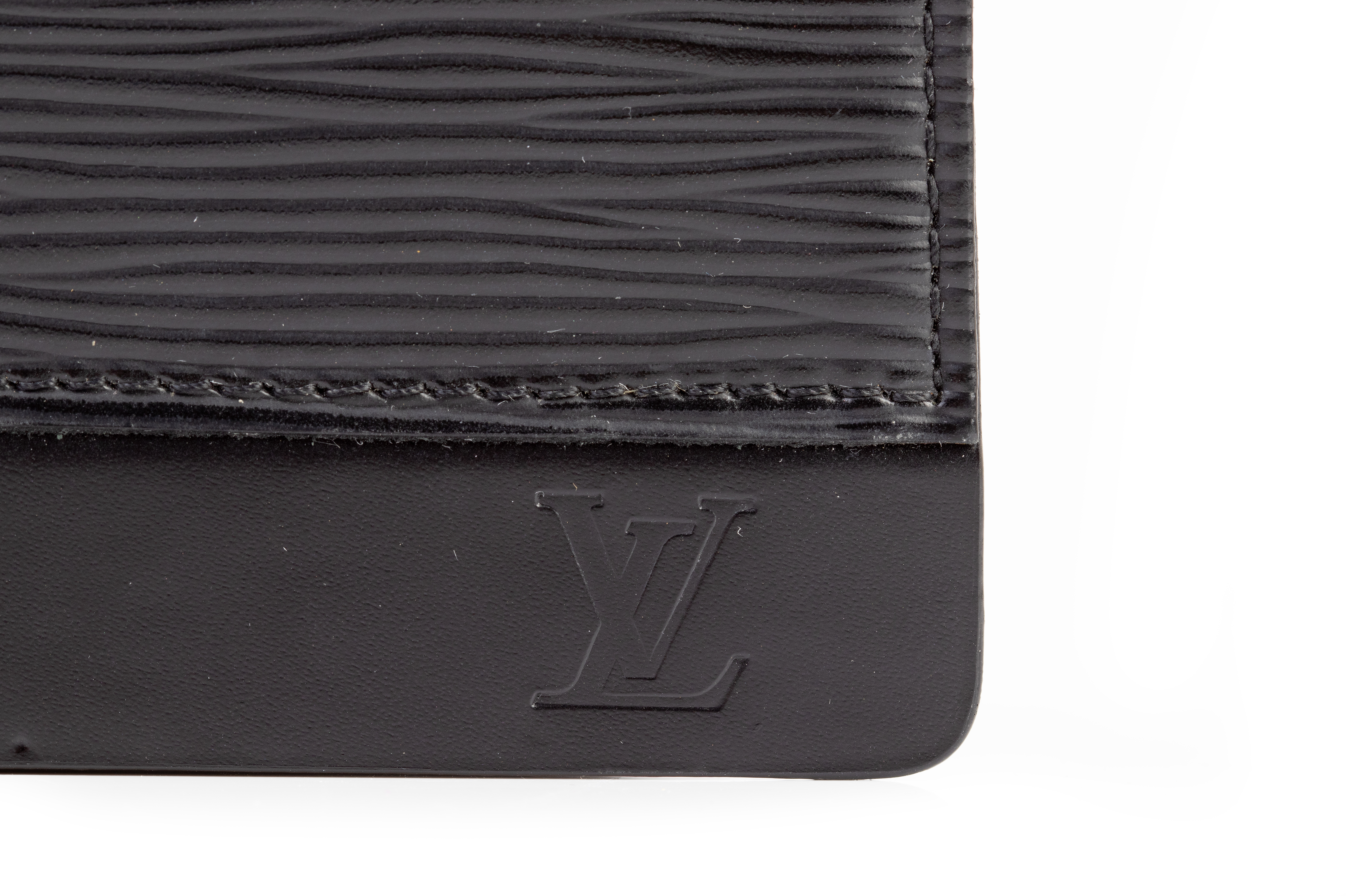 A LOUIS VUITTON POCHETTE ACCESSORY BLACK LEATHER CLUTCH BAG - Image 4 of 4