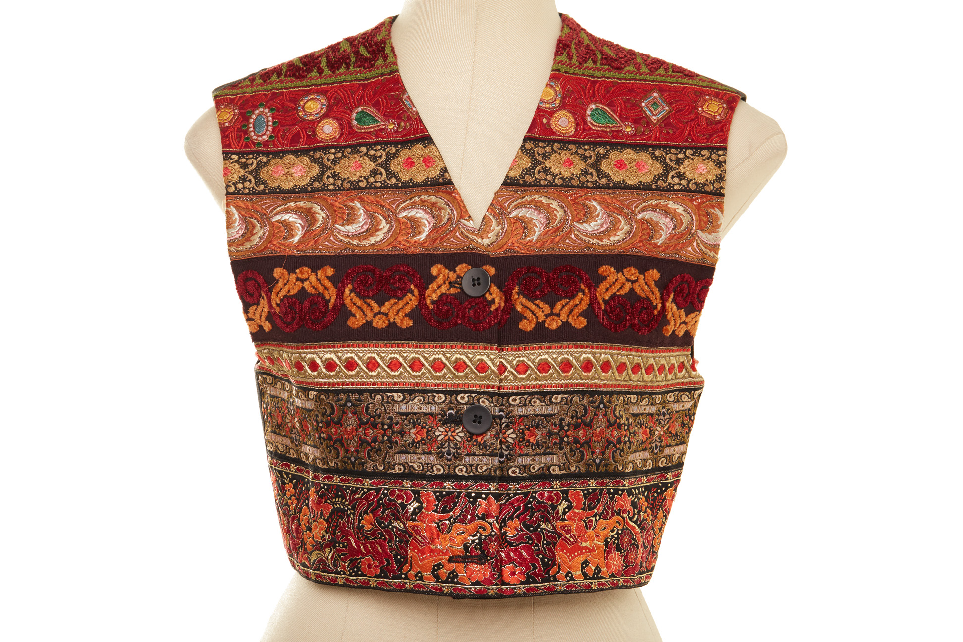 THREE ROMEO GIGLI CALLAGHAN BROWN EMBROIDERED WAISTCOATS - Image 6 of 8
