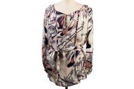 AN EMILIO PUCCI MAUVE DESIGN LONG SLEEVE BLOUSE