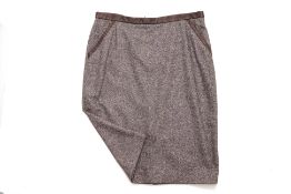 A SALVATORE FERRAGAMO GREY WOOL SKIRT