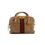 A GUCCI OPHIDIA MONOGRAM CANVAS BOWLING BAG