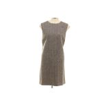 A DOLCE & GABBANA GREY HERRINGBONE TWEED DRESS