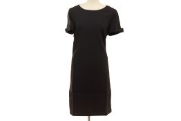 A MOSCHINO BLACK WOOL SHIFT DRESS