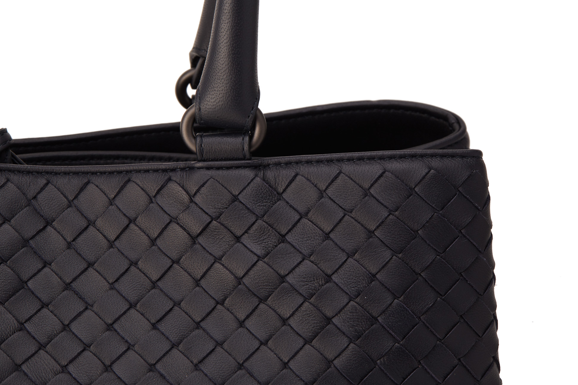 A BOTTEGA VENETA 'INTRECCIATO' NAVY BLUE LEATHER BAG - Image 2 of 4