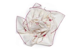 AN HERMES FLEURS DE FUSCHIA SILK SCARF