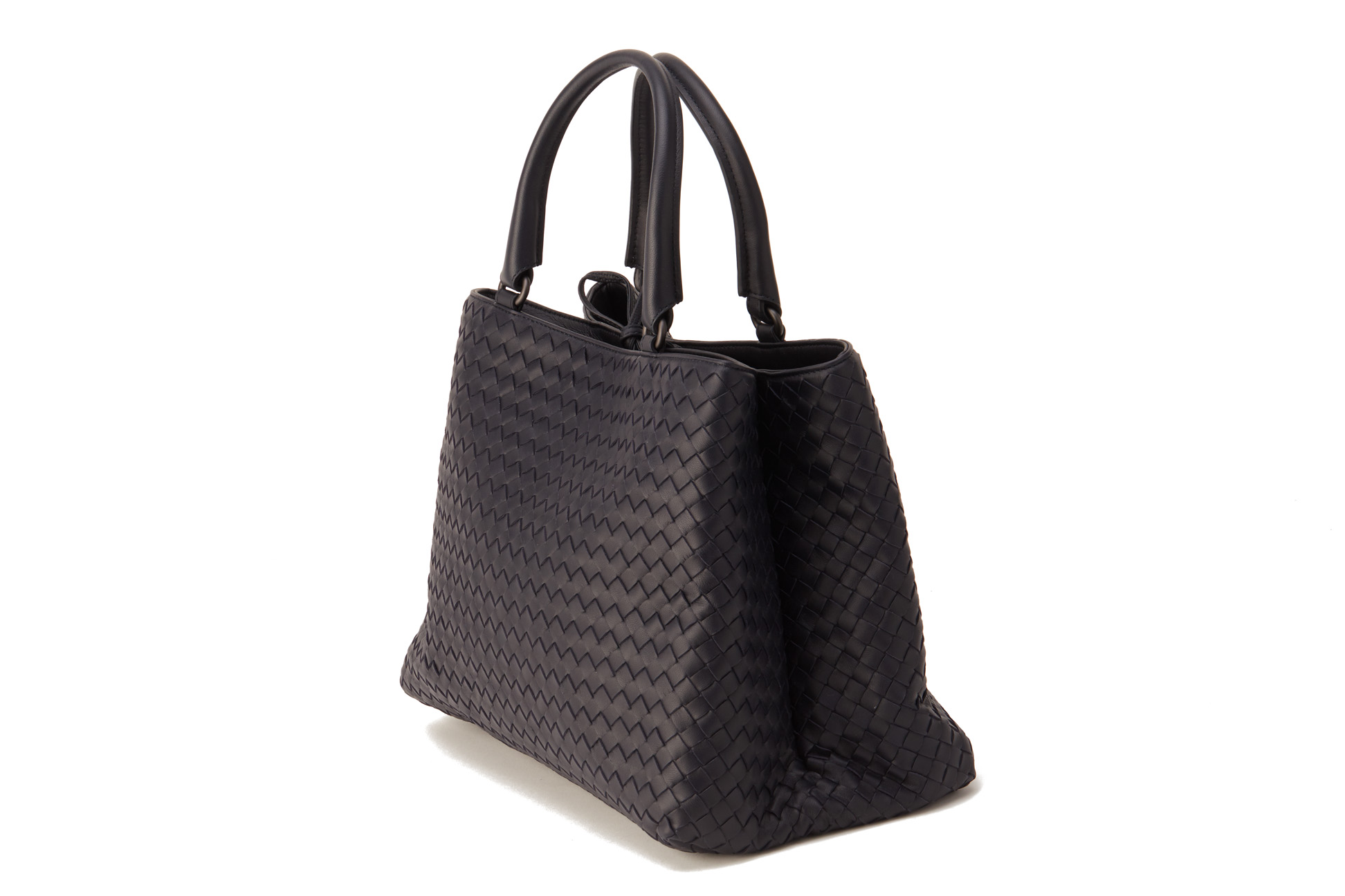 A BOTTEGA VENETA 'INTRECCIATO' NAVY BLUE LEATHER BAG - Image 3 of 4