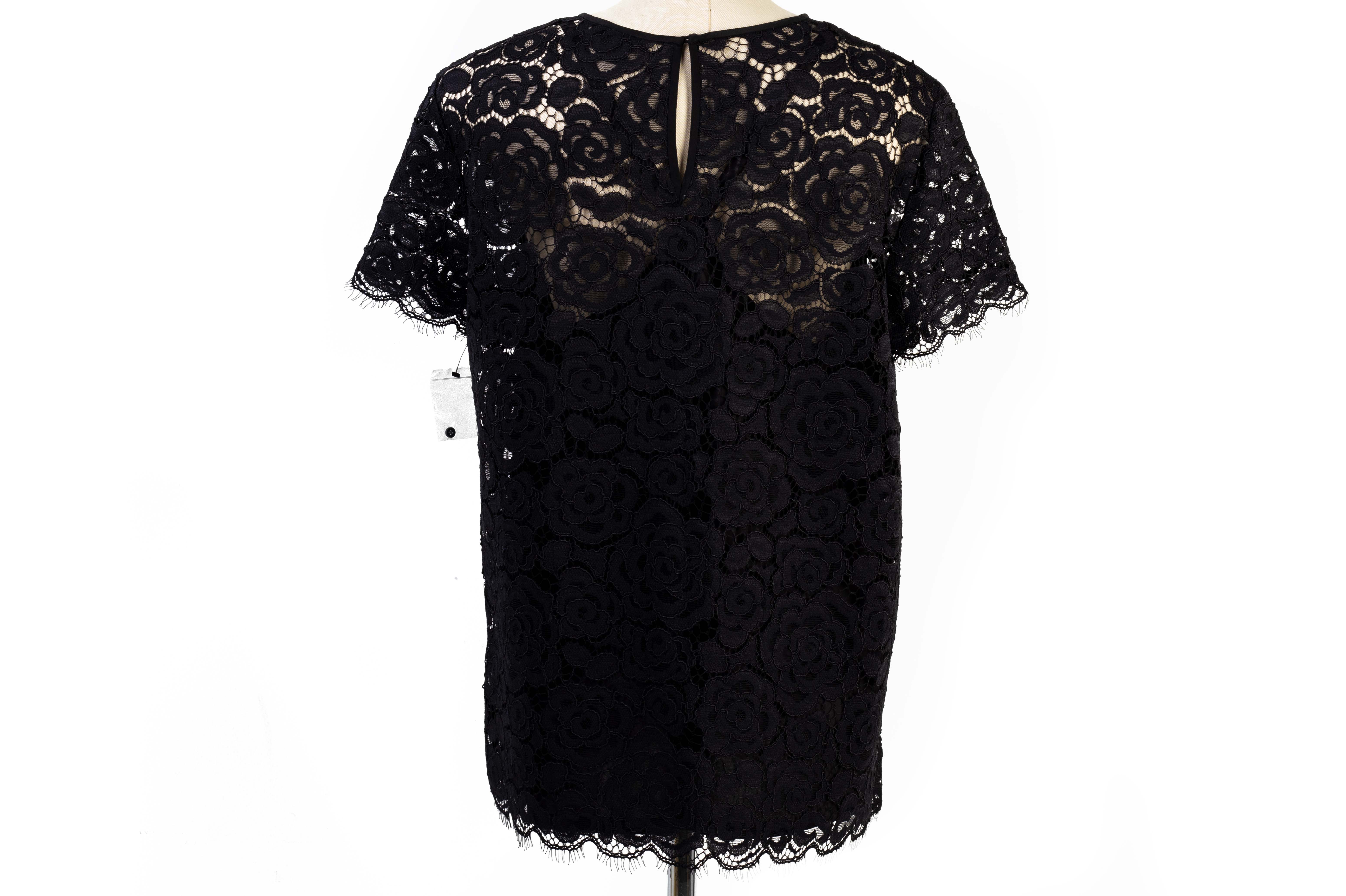 A DKNY BLACK LACE TOP AND STRAP TOP - Image 3 of 4