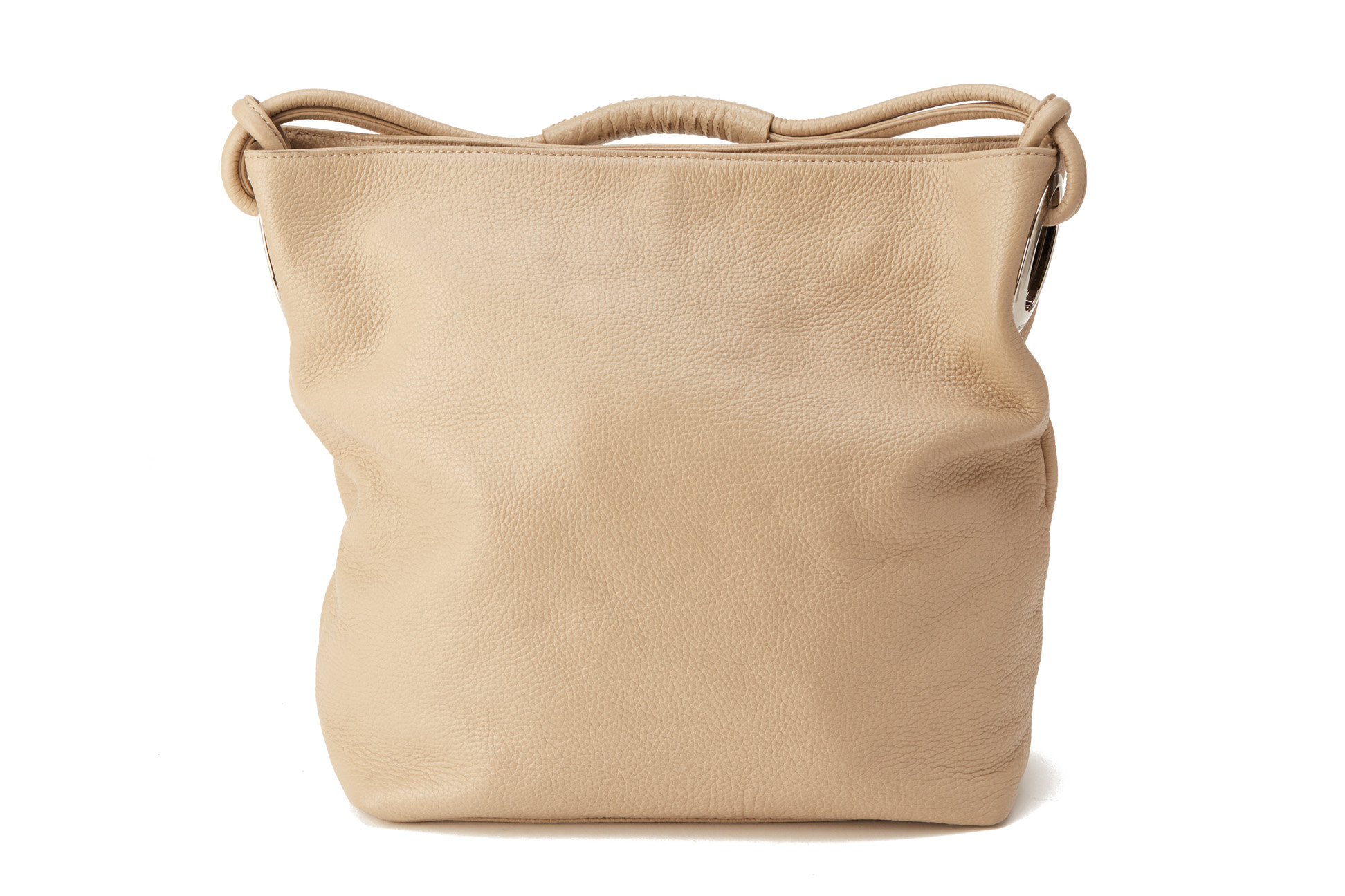 AN OROTON BEIGE LEATHER HANDBAG