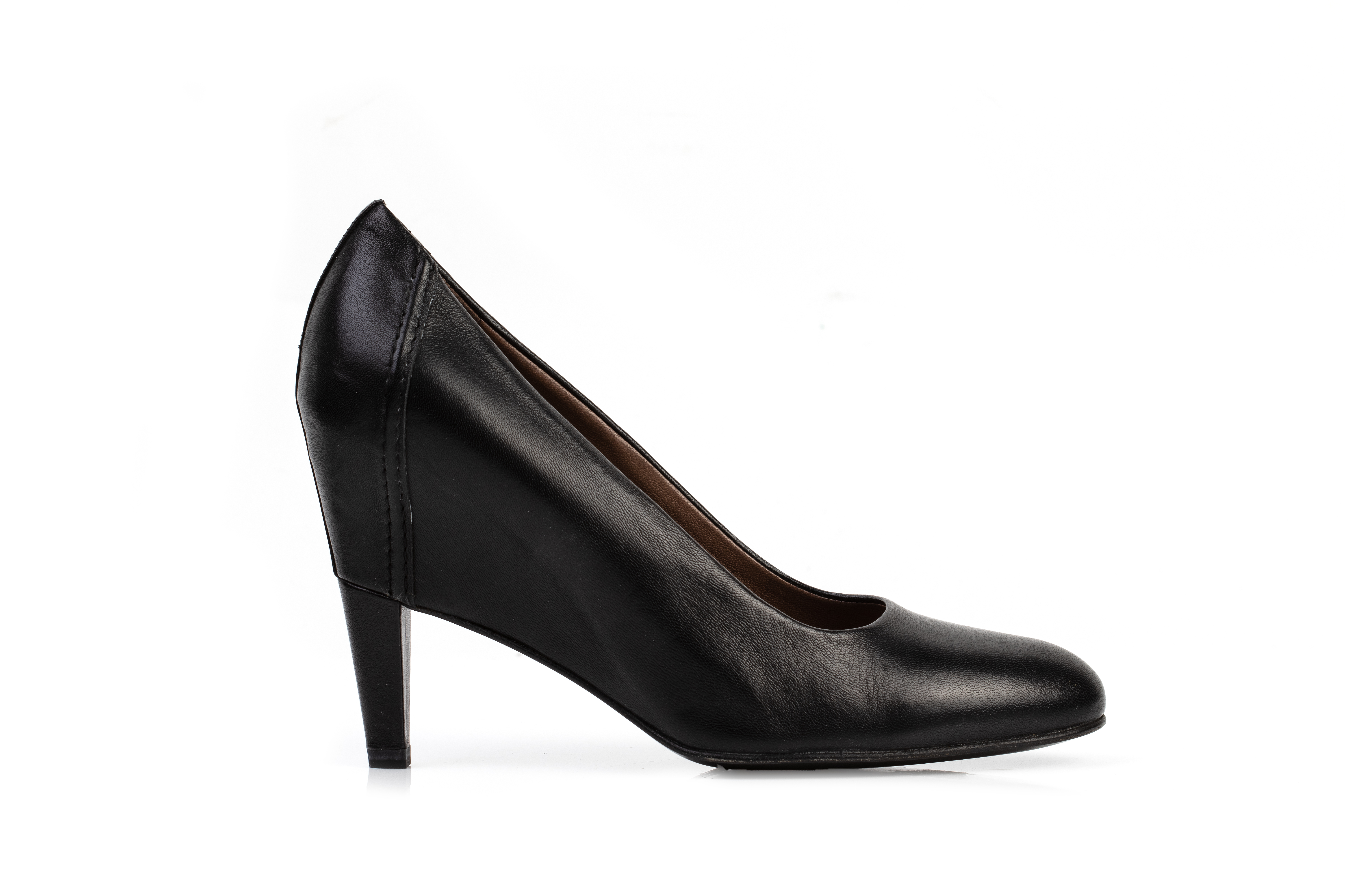 A PAIR OF JIL SANDER BLACK LEATHER HEELS EU 37.5 - Image 2 of 5