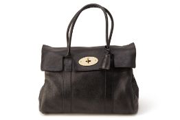 A MULBERRY BLACK BAYSWATER LEATHER TOTE BAG