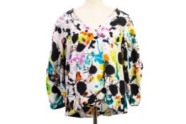 A DIANE VON FURSTENBERG LONG SLEEVE MUTLICOLOURED BLOUSE