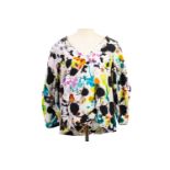 A DIANE VON FURSTENBERG LONG SLEEVE MUTLICOLOURED BLOUSE