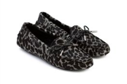 A PAIR OF TOD'S WOMENS CHEETAH LOAFERS