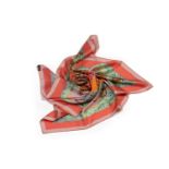 AN HERMES GUEPARDS SILK SCARF